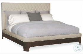 Modern Streamline Upholstered Panel Bed