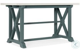 Piers Friendship Textured Sandblasted White And Blue Extendable Counter Height Dining Table