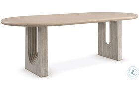 Emphasis Sun Drenched Oak And Silver Travertine Extendable Dining Table