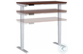 Move 40 Series Hansen Cherry And Cool Gray Metallic 48" Adjustable Height Standing Desk