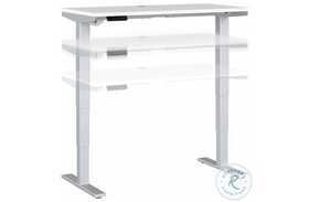 Move 40 Series White And Cool Gray Metallic 48" Adjustable Height Standing Desk
