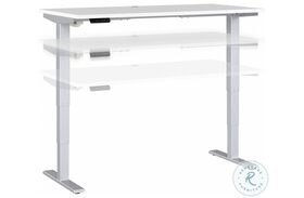 Move 40 Series White And Cool Gray Metallic 60" Adjustable Height Standing Desk