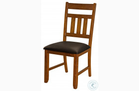 Mason Dark Brown Slat Back Upholstered Chair Set of 2