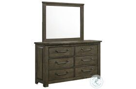 Memphis Antique Gray 6 Drawer Dresser With Mirror