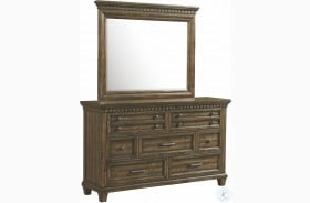 Johnny Smokey Walnut 7 Drawer Dresser With Mirror