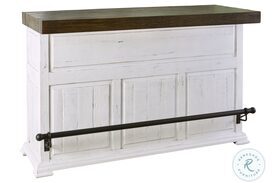 Robertson White And Brown Wooden 68" Bar Cabinet