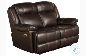 Eclipse Florence Brown Power Reclining Loveseat with Power Headrest