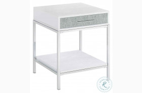 Mirage Neutral White And Silver End Table