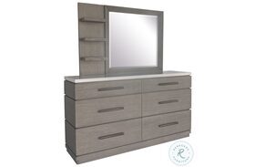 Pure Modern Moonstone 6 Drawer Dresser with Mirror