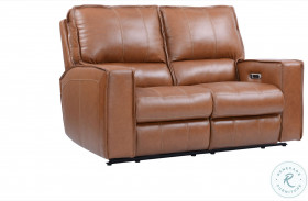 Rockford Verona Saddle Leather Power Reclining Loveseat with Power Headrest and Footrest