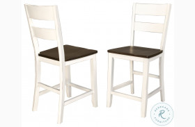 Mariposa Cocoa Chalk Ladderback Counter Height Chair Set of 2