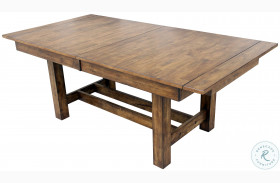 Mariposa 132" Rustic Whiskey Extendable Trestle Dining Table