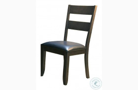 Mariposa Black Finish Ladderback Upholstered Side Chair Set of 2