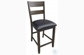 Mariposa Black Finish Ladderback Upholstered Counter Chair Set of 2