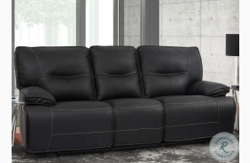 Spartacus Black Dual Power Reclining Sofa with Power Headrest