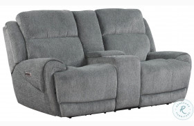 Spencer Tide Graphite Power Reclining Console Loveseat with Power Headrest