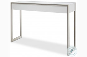 State St Glossy White Console Table