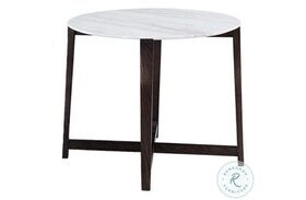 Nina White Marble Top Large End Table