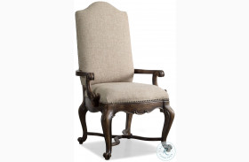 Rhapsody Rustic Walnut upholstered Arm Chair Set Of 2