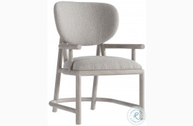 Trianon Gray Upholstered Oval Back Arm Chair