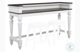 West Chester Light Gray Oak and Distressed White Bar Console Table with Power Strip