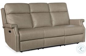 Vaughn Shattered Stone Leather Zero Gravity Reclining Sofa with Power Headrest