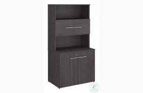 Office 500 Storm Gray 36" Tall Storage Cabinet With Doors And Shelves