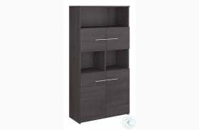Office 500 Storm Gray 5 Shelf Bookcase With Doors