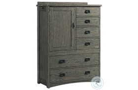 Oak Park Brushed Pewter 6 Drawer Chest with Door
