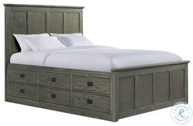Oak Park Brushed Pewter Double Sided 9 Drawer King Captain Bed
