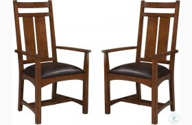 Oak Park Wide Slatback Arm Chair Set of 2