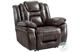 Oportuna Coffee Power Recliner with Power Headrest And Footrest