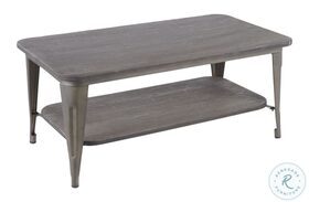 Oregon Antique Metal And Espresso Wood Coffee Table