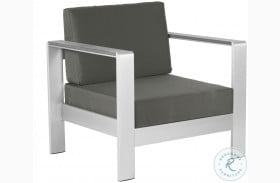 Cosmopolitan Dark Gray And Silver Outdoor Arm Chair