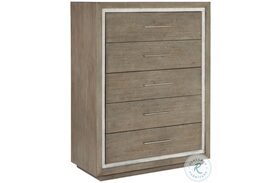 Serenity Gray Washed Oak And Textured Light Gray Five Drawer Chest