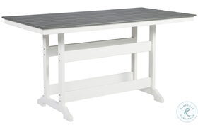 Transville Grey And White Outdoor Counter Height Dining Table