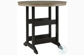 Fairen Trail Black and Driftwood Outdoor Round Bar Table