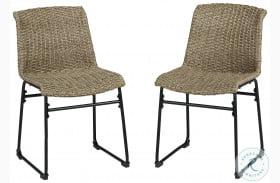 Amaris Brown And Black Outdoor Dining Chair Set of 2