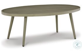 Swiss Valley Beige Outdoor Oval Cocktail Table