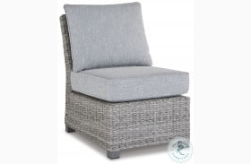 Naples Beach Light Grey And Beige Outdoor Armless Chair