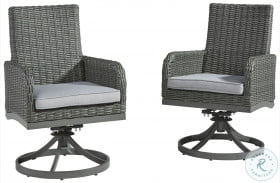 Elite Park Grey And White Outdoor Swivel Chair Set of 2