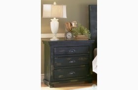 Willow Distressed Black Nightstand