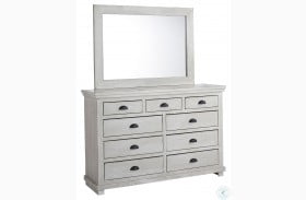 Willow Distressed Gray Chalk Drawer Dresser And Mirror