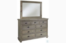 Willow Distressed Weathered Gray Drawer Dresser with Mirror