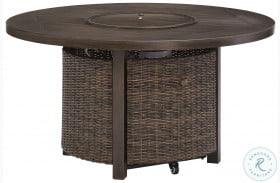 Paradise Trail Medium Brown Outdoor Round Fire Pit Table
