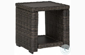 Grasson Lane Brown Outdoor Square End Table