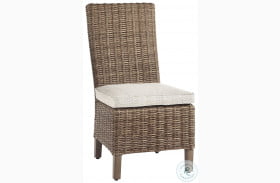 Beachcroft Beige Outdoor Side Chair with Cushion Set of 2