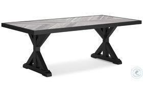 Beachcroft Black And Light Gray Outdoor Dining Table