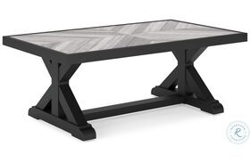 Beachcroft Black And Light Gray Outdoor Rectangular Cocktail Table
