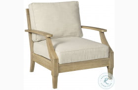 Clare View Beige Outdoor Lounge Chair with Cushion